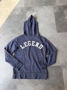 Crewcuts Navy Hoodie with White "LEGEND" Chest Graphic